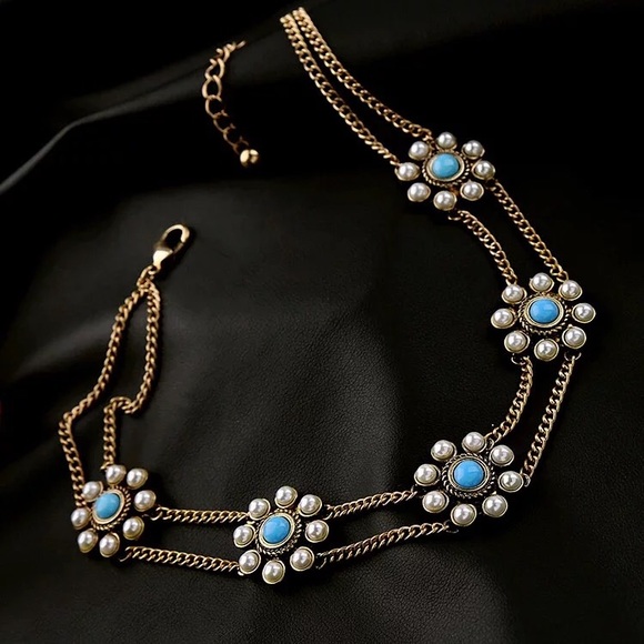 Artificial gemstone chocker - Picture 1 of 4